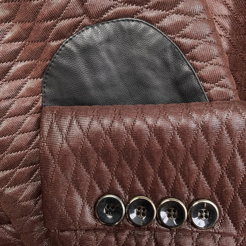 Barabas Blazer Mens 42R Brown Quilted Diamond Formal Luxury‎ Jacket